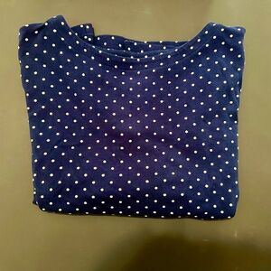 Croft & Barrow.  Navy & Off- White Polk Dot